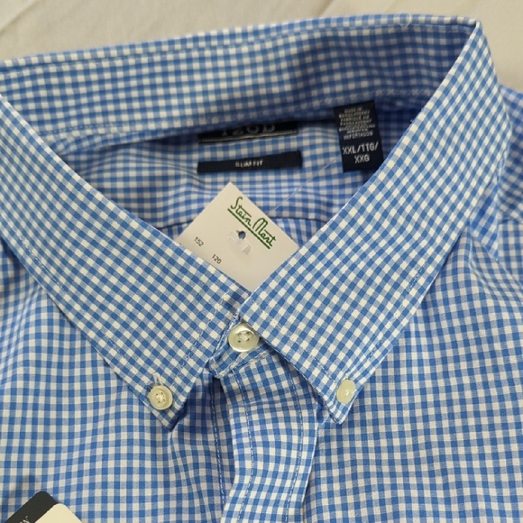 NEW Izod Blue Casual Button Down Shirt - Picture 10 of 12